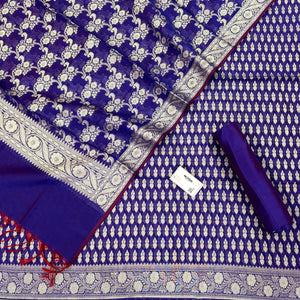 Royal Blue Dracula Buti Banarasi Silk Suit