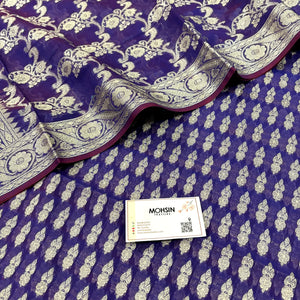 Royal Blue Dracula Buti Banarasi Silk Suit