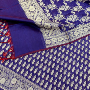 Royal Blue Dracula Buti Banarasi Silk Suit