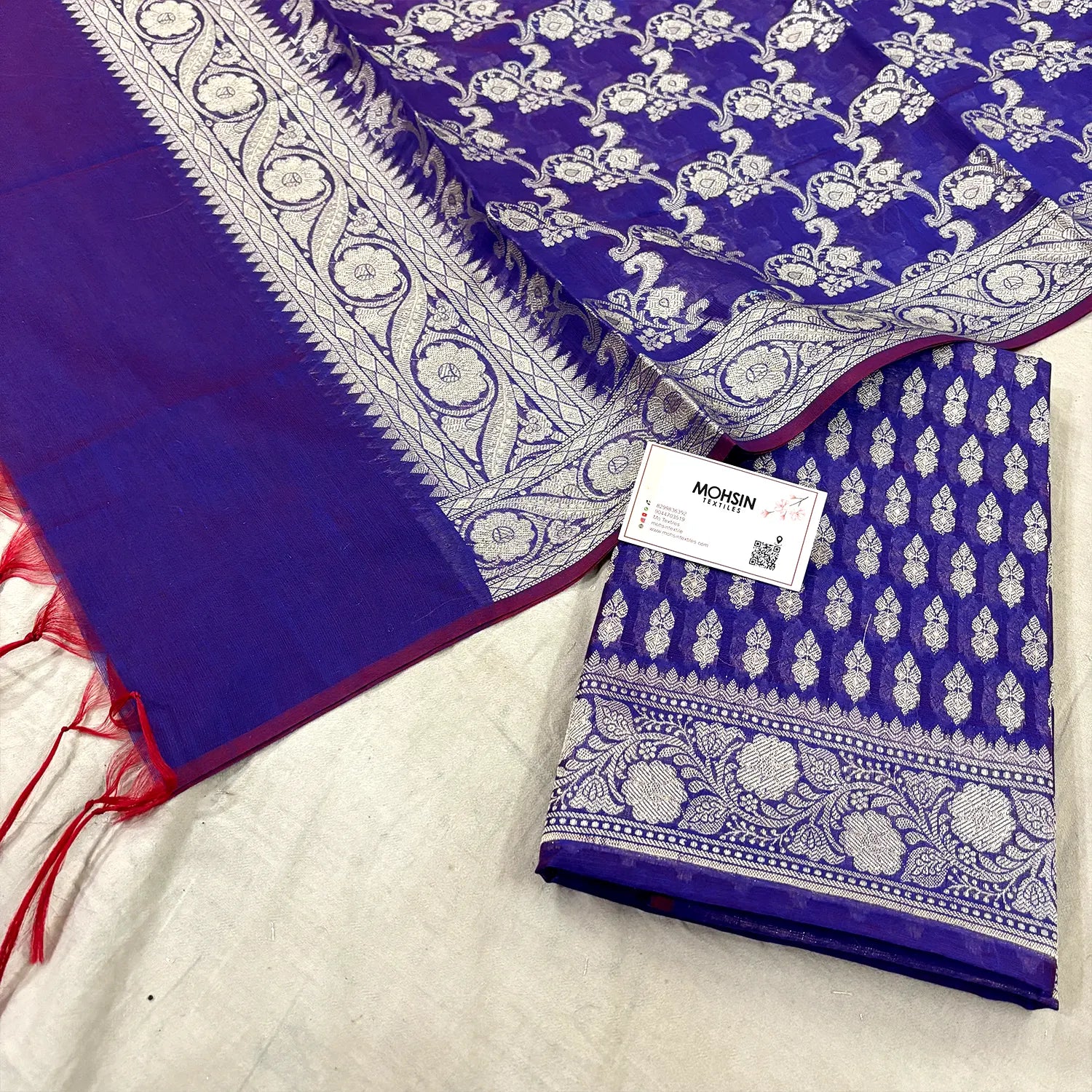 Royal Blue Dracula Buti Banarasi Silk Suit