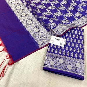 Royal Blue Dracula Buti Banarasi Silk Suit