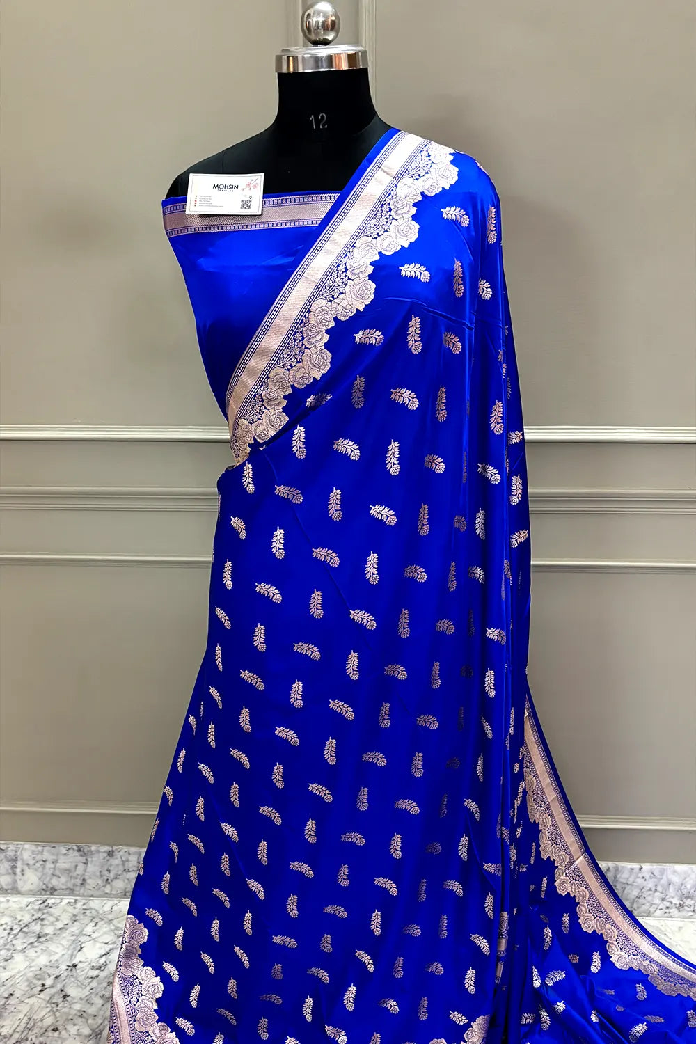 Royal Blue Kanak Buti Katan Silk Banarasi Saree