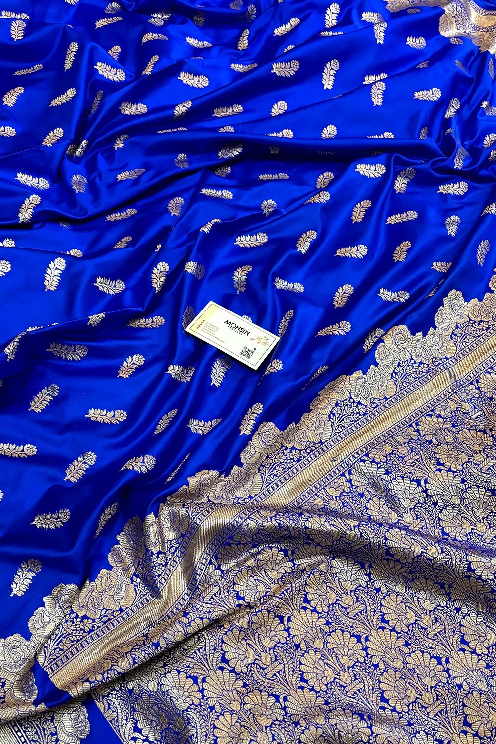 Royal Blue Kanak Buti Katan Silk Banarasi Saree