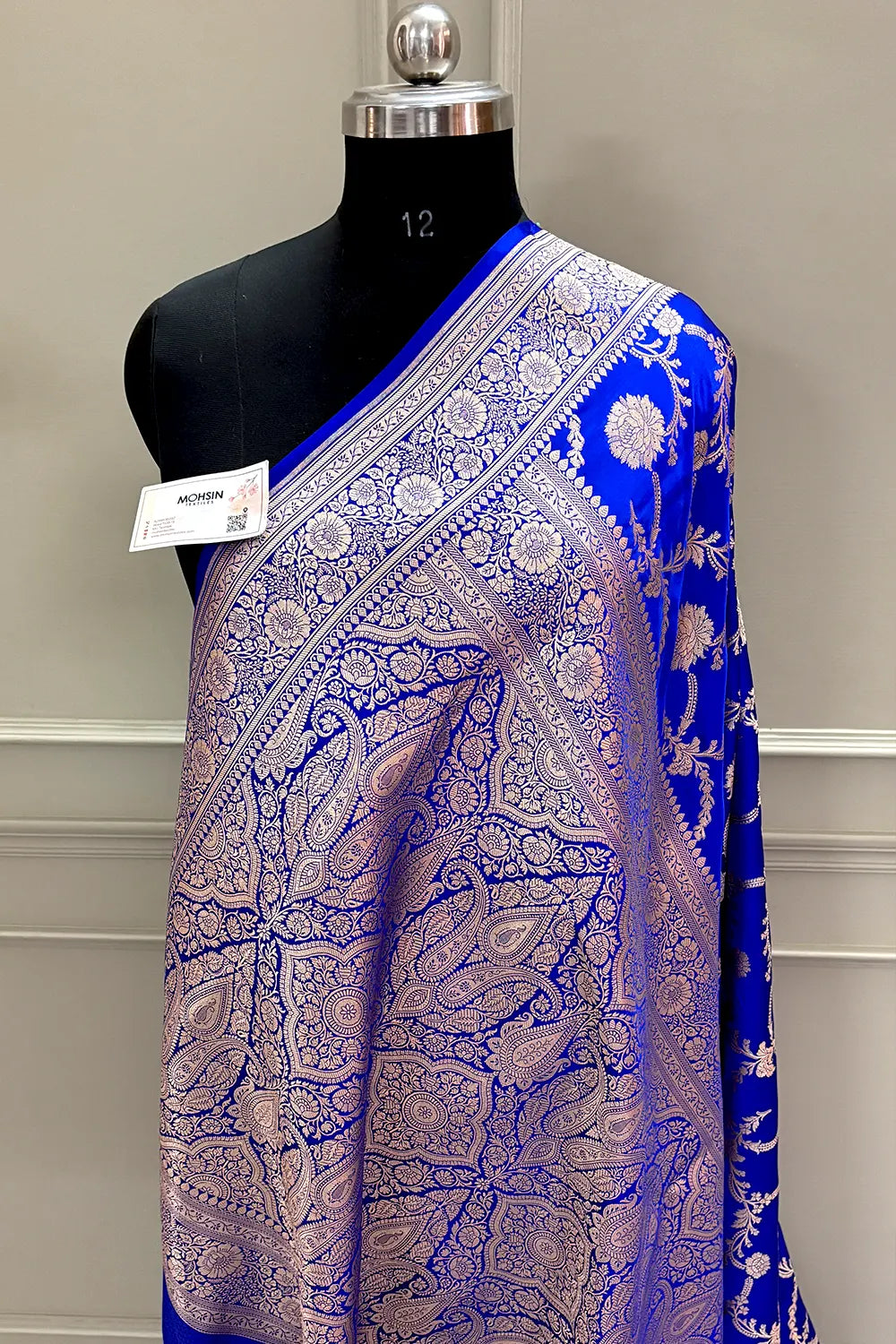 Royal Blue Laabela Jaal Katan Silk Banarasi Saree
