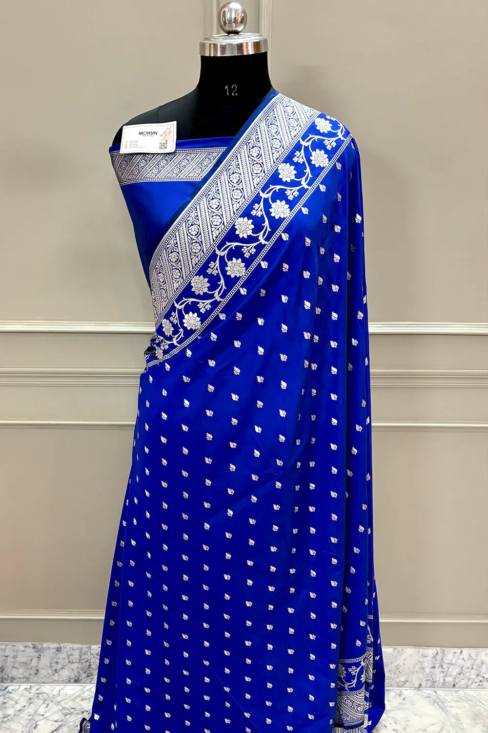 Royal Blue Mahinki Buti Katan Silk Banarasi Saree