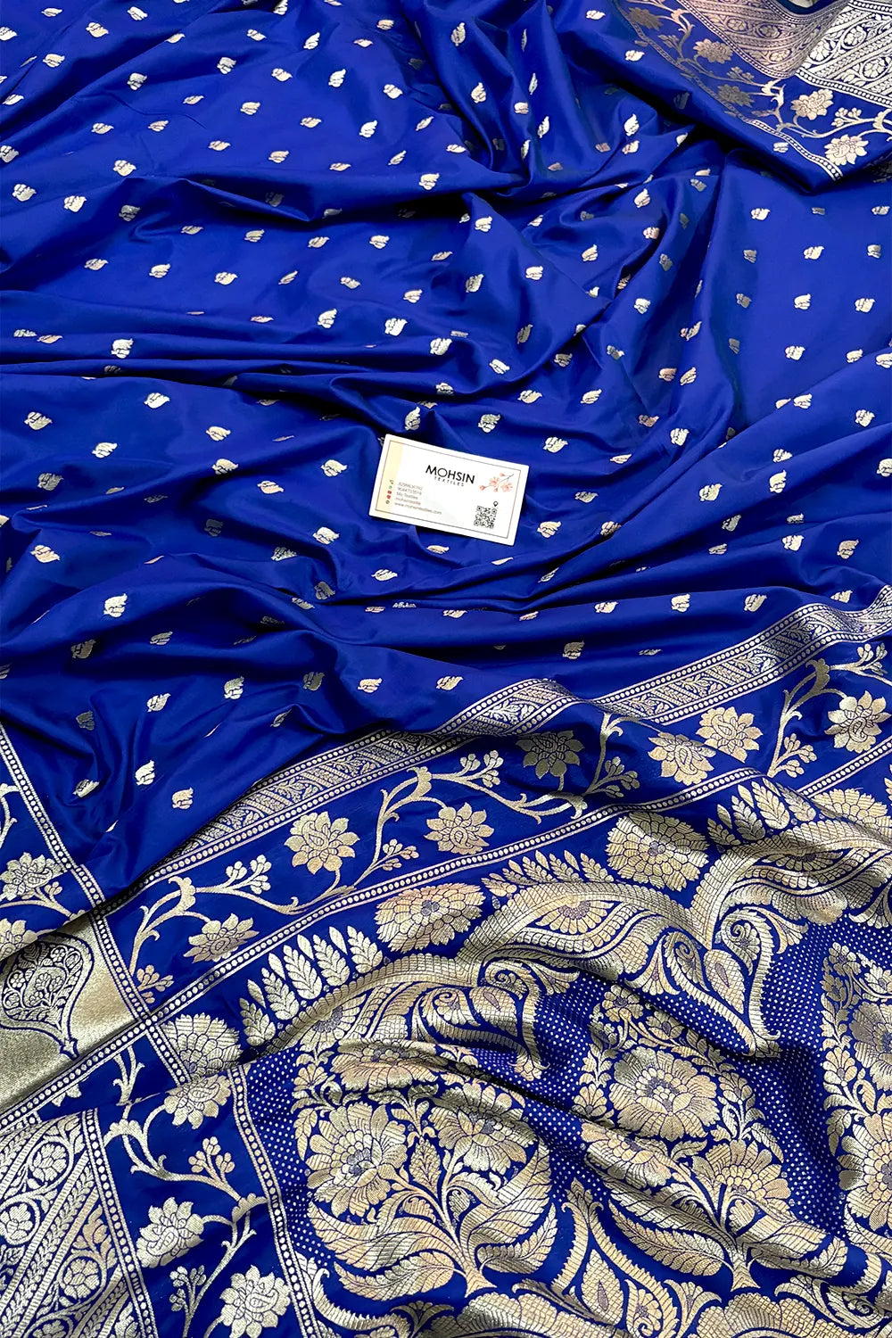 Royal Blue Mahinki Buti Katan Silk Banarasi Saree