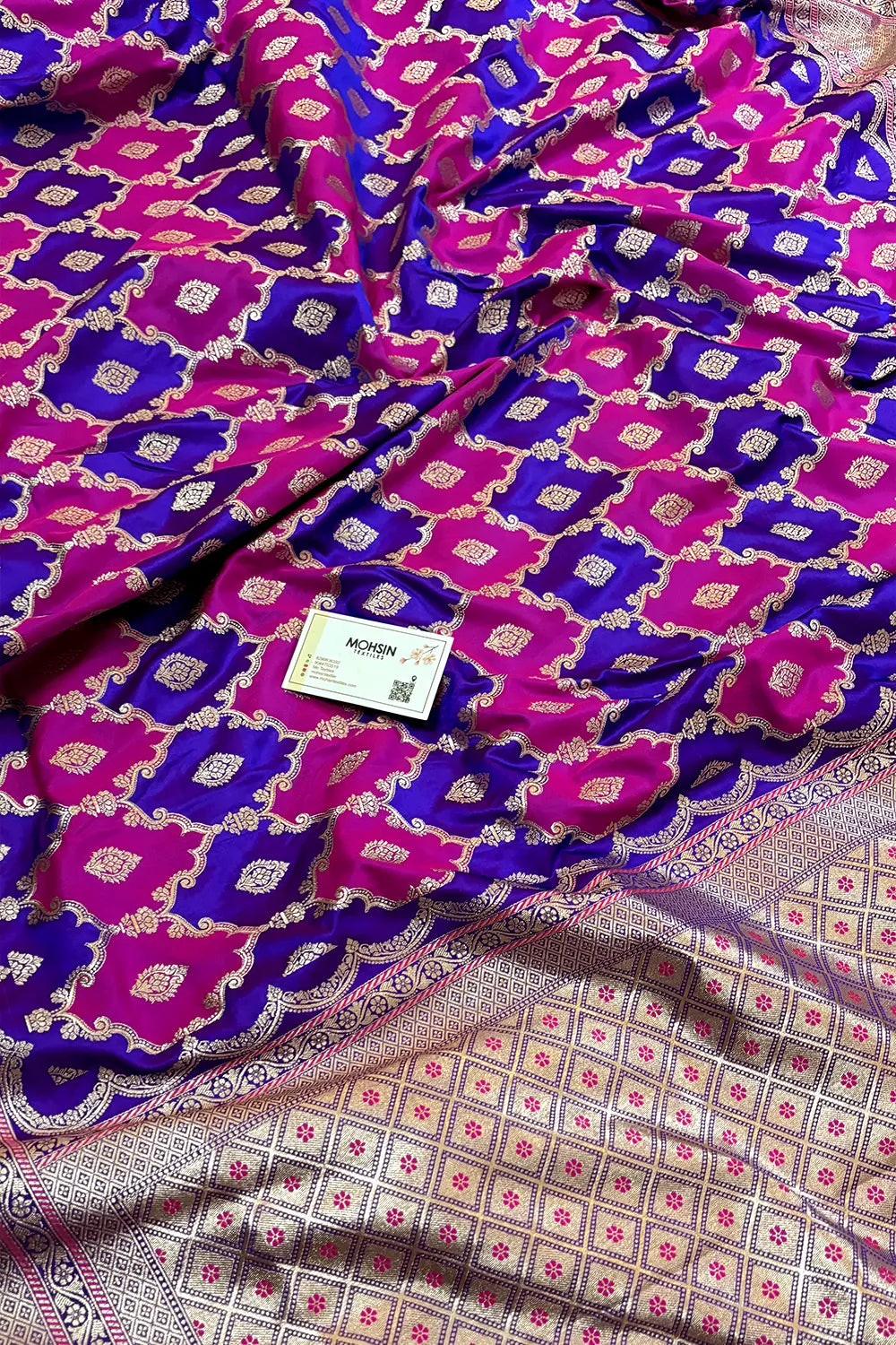 Royal Blue Rangkaat Zari Katan Silk Banarasi Saree
