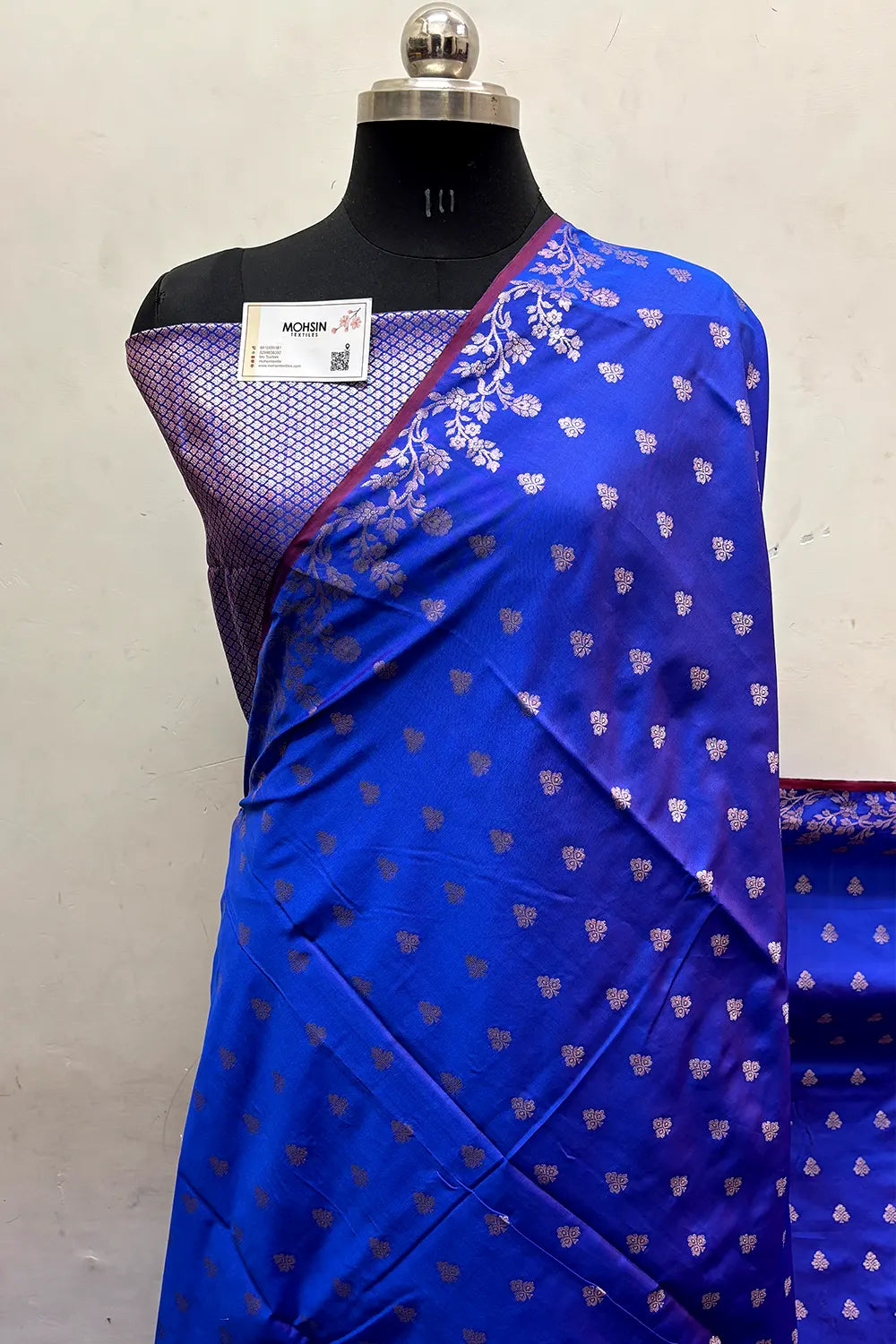 Royal Blue Semi Katan Silk Banarasi Saree