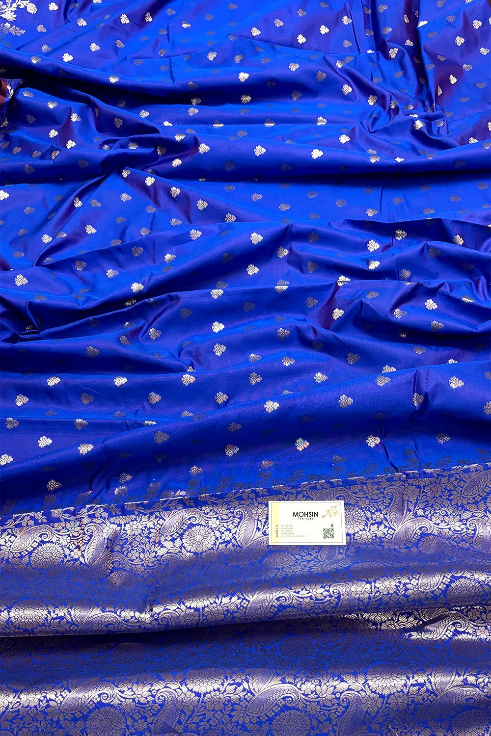 Royal Blue Semi Katan Silk Banarasi Saree