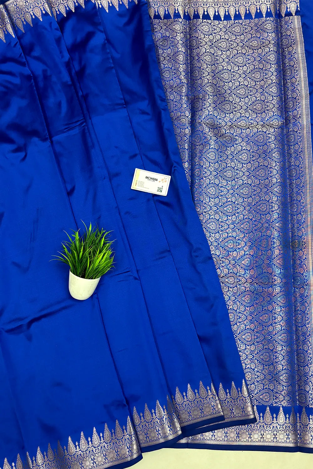 Royal Blue Semi Katan Silk Banarasi Saree