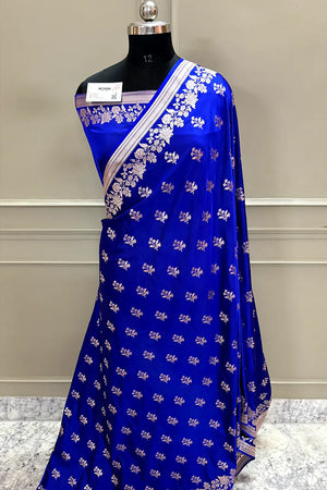 Royal Blue Zari Katan Silk Banarasi Saree