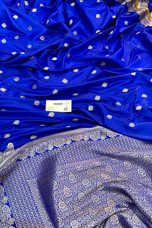 Royal Blue Zari Katan Silk Banarasi Saree 