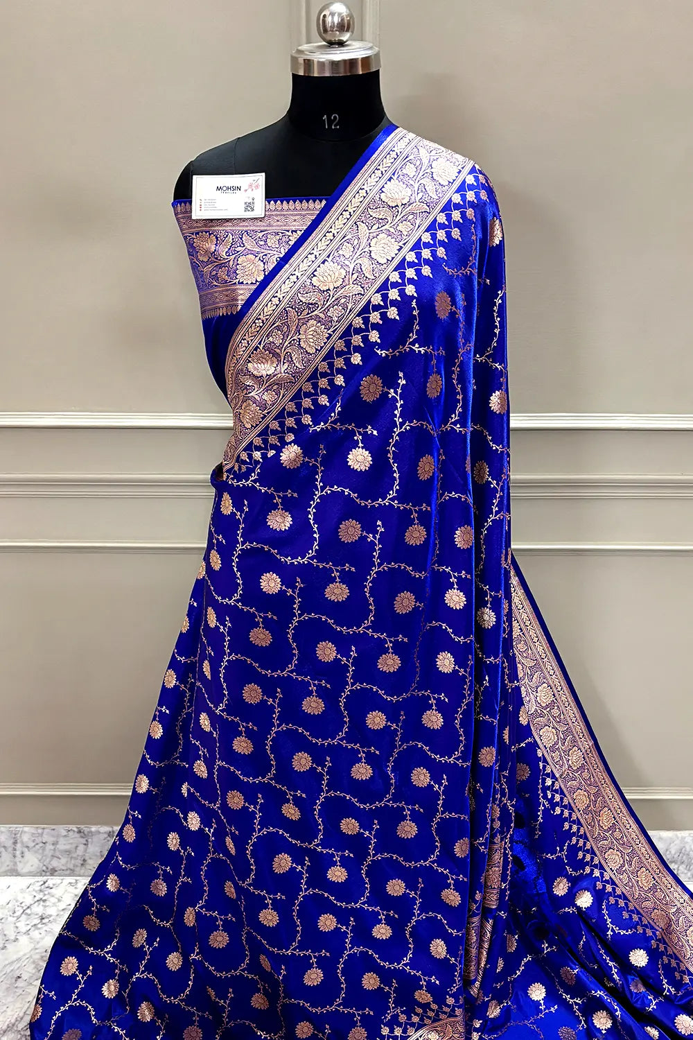Royal Blue Zari Katan Silk Banarasi Saree
