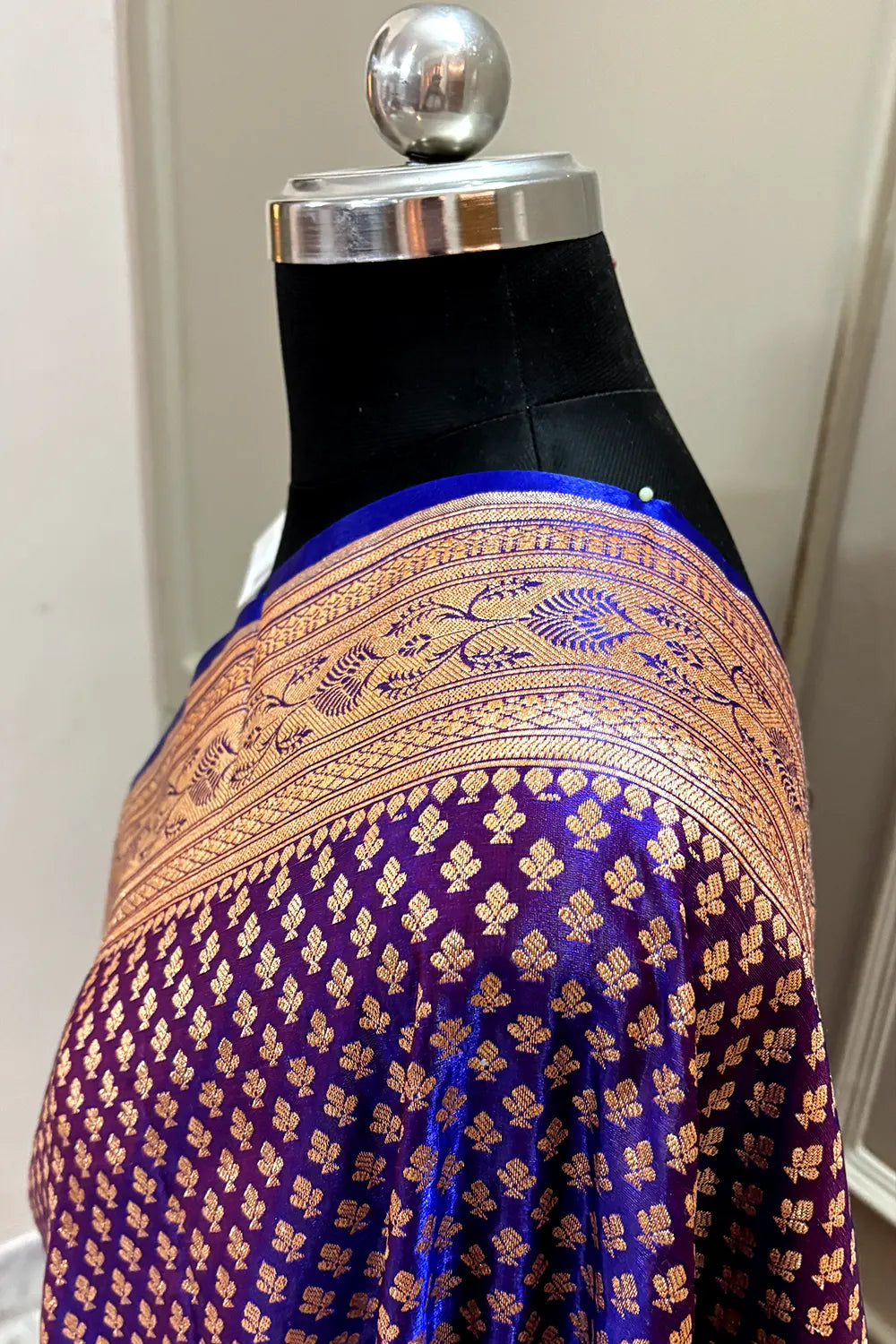 Royal Blue Zari Katan Silk Banarasi Saree