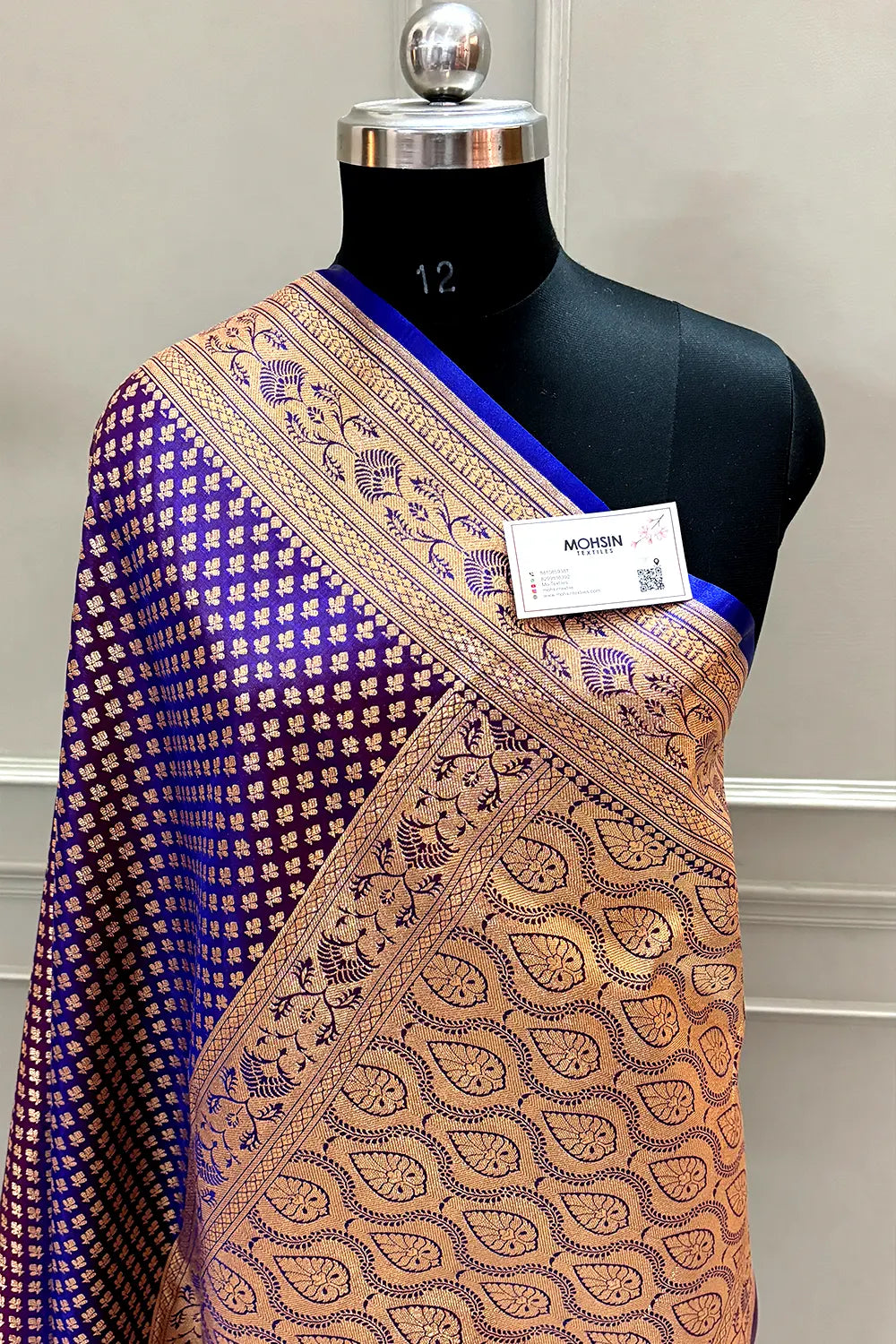 Royal Blue Zari Katan Silk Banarasi Saree