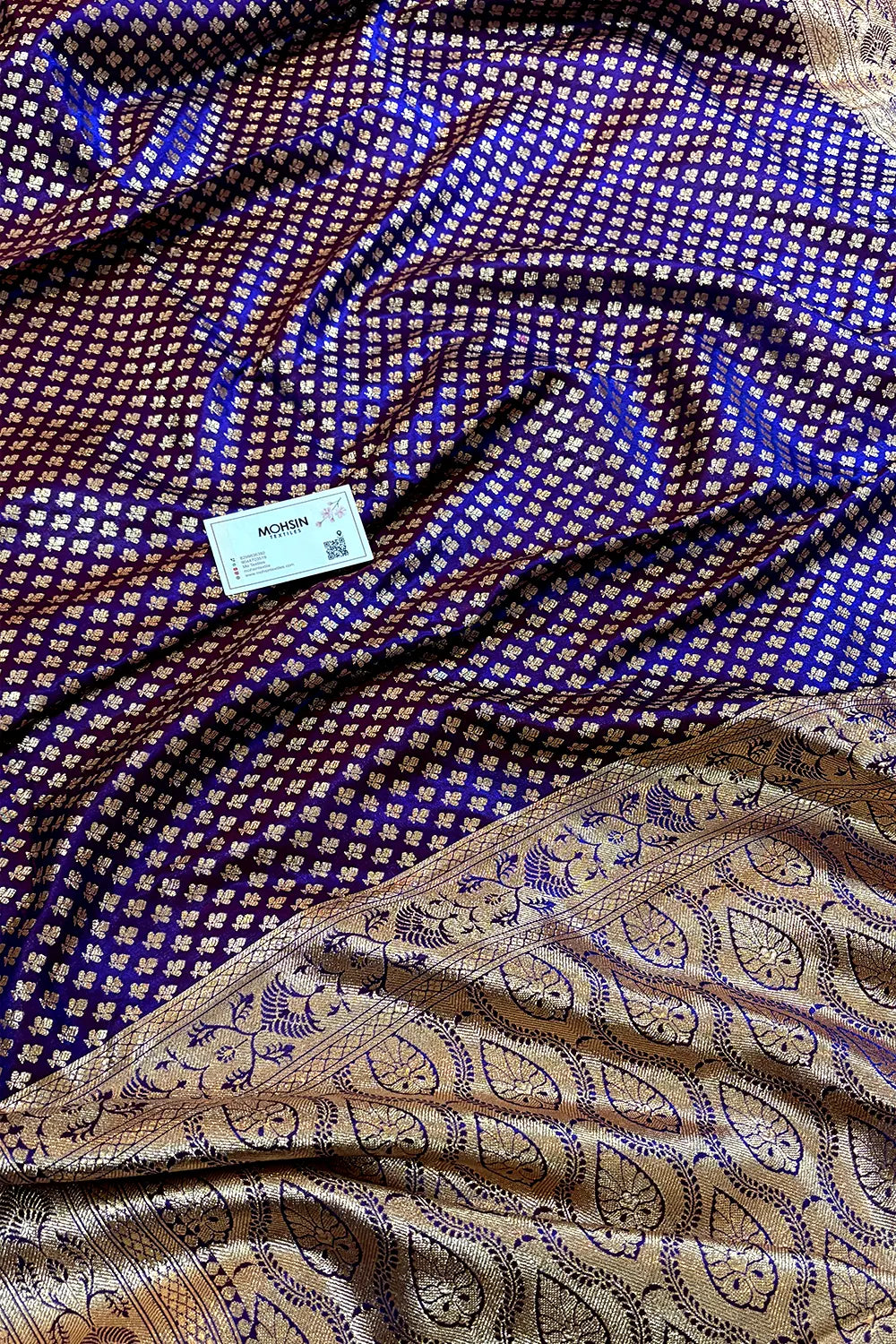 Royal Blue Zari Katan Silk Banarasi Saree