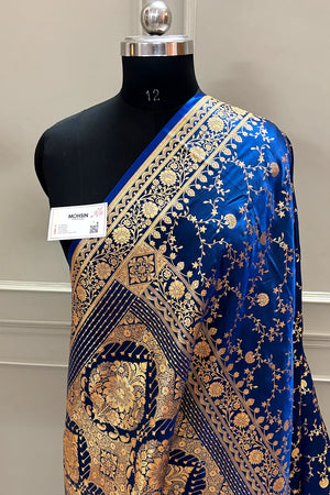 Royal Blue Zari Katan Silk Banarasi Saree