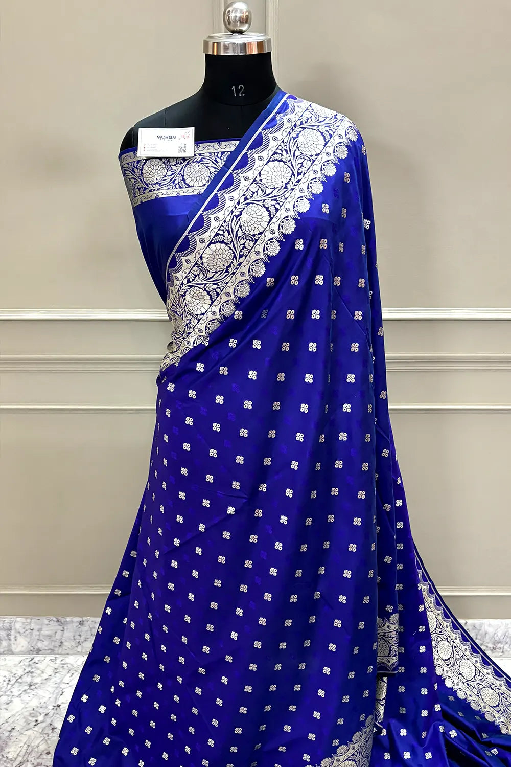 Royal Blue Zari Katan Silk Banarasi Saree