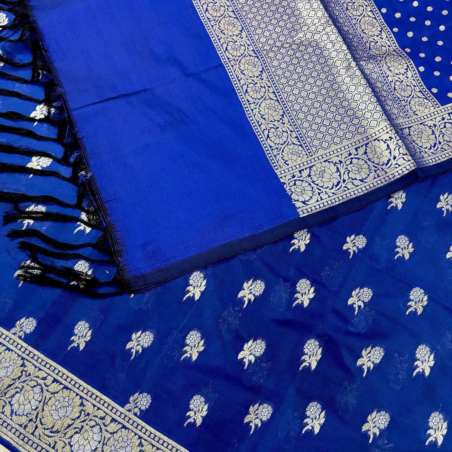 Royal Blue Zari Katan Silk Banarasi Suit