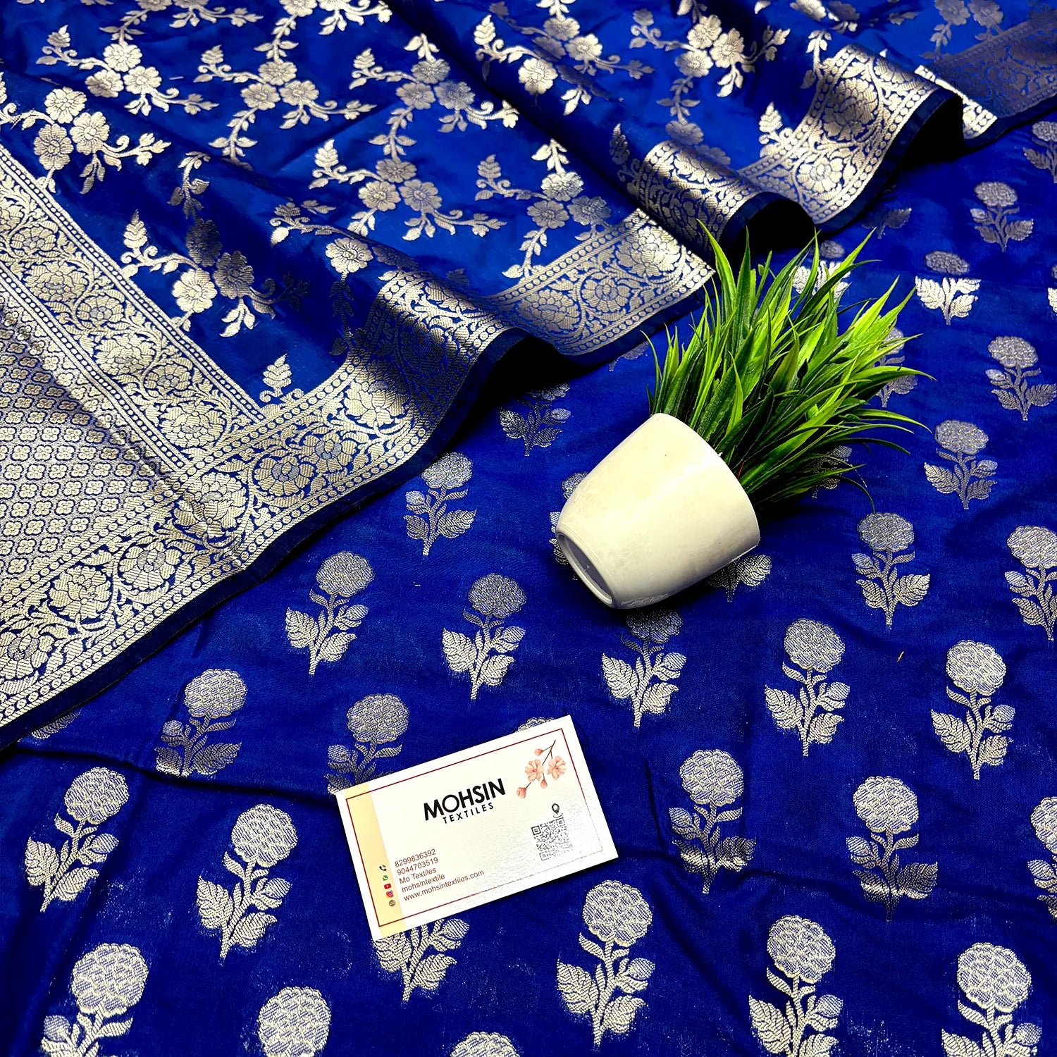 Royal Blue Zari Katan Silk Banarasi Suit