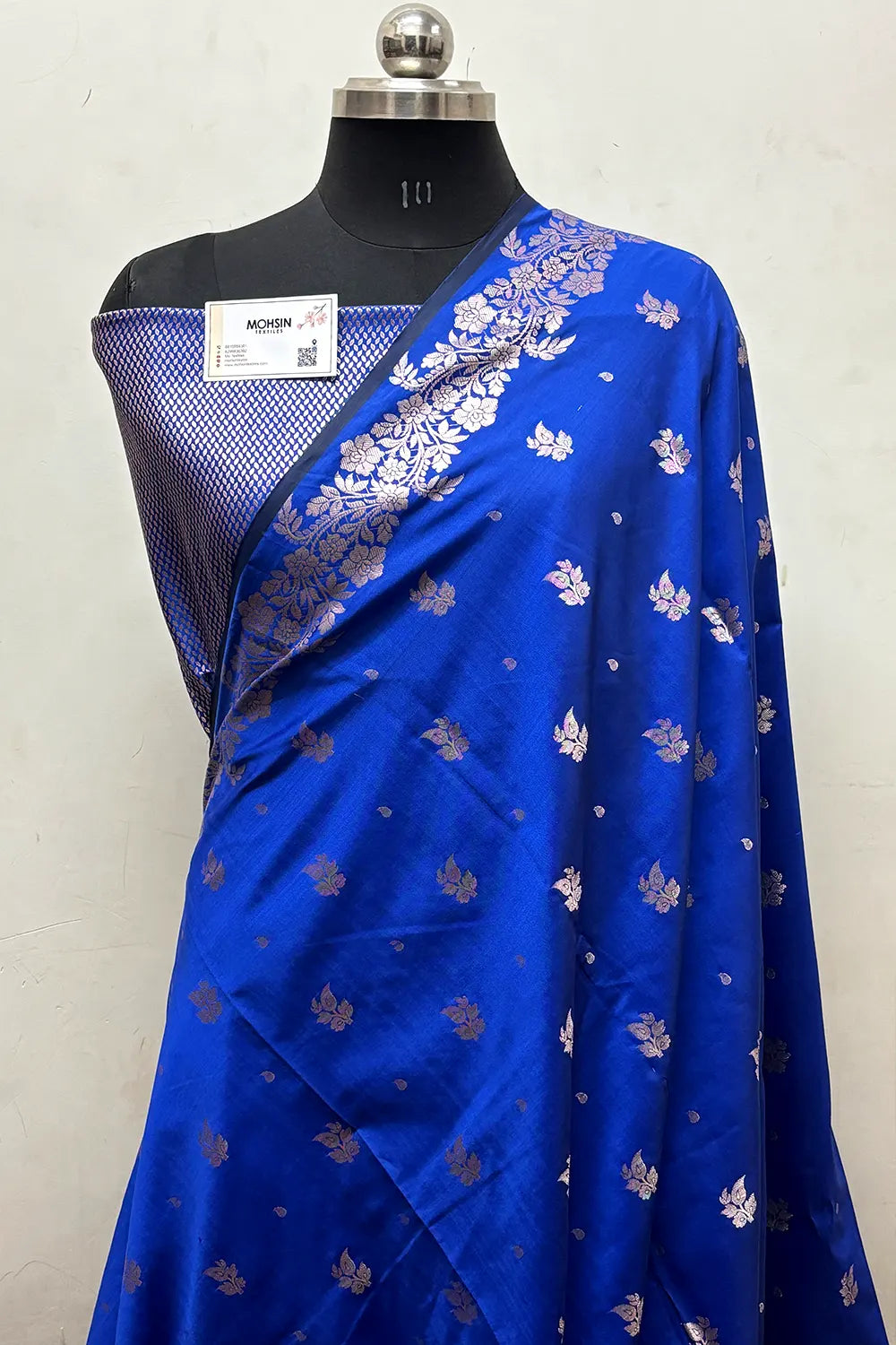 Royal Blue Zari Semi Katan Silk Banarasi Saree