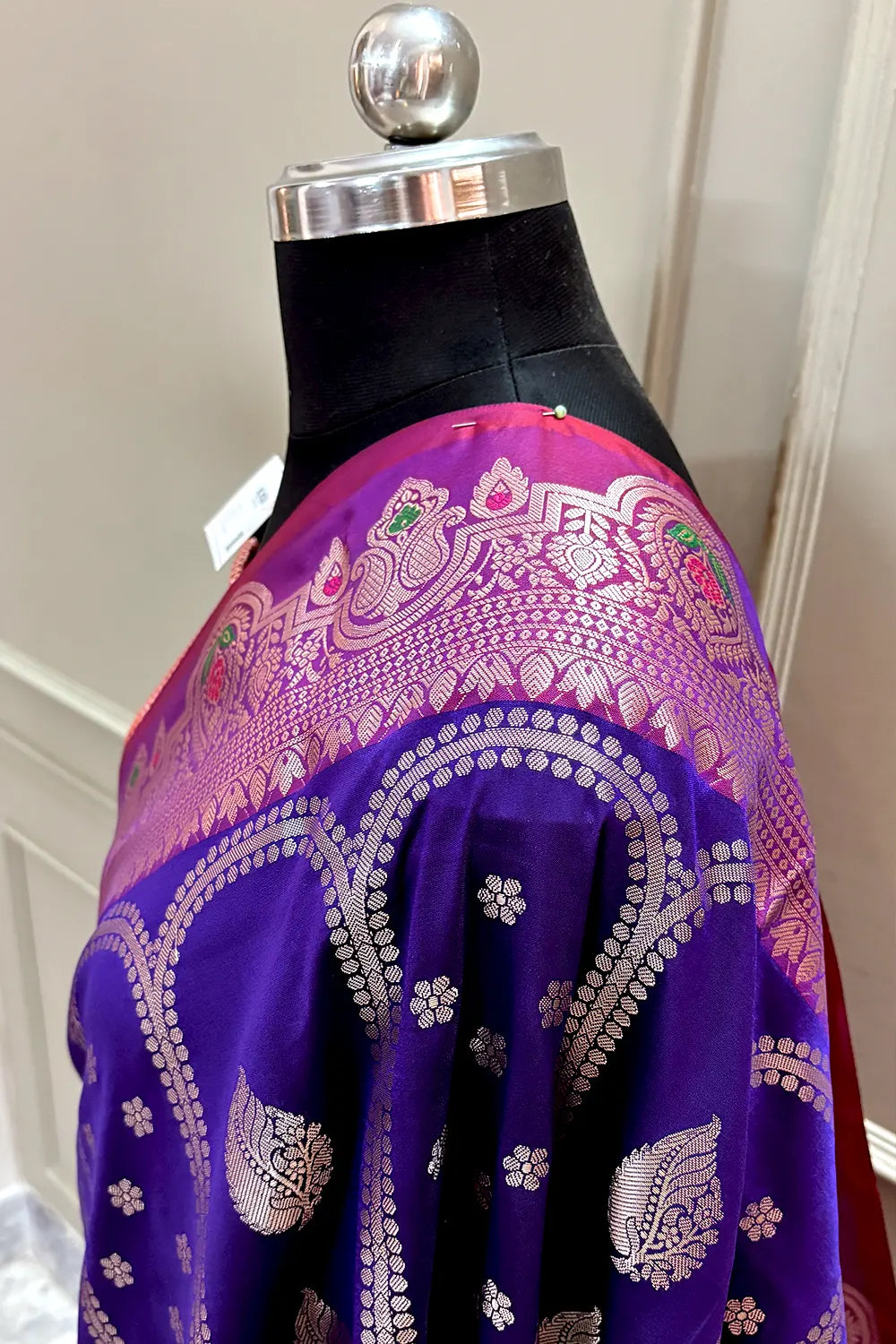Royal Purple and Red Zari Banarasi Silk Saree