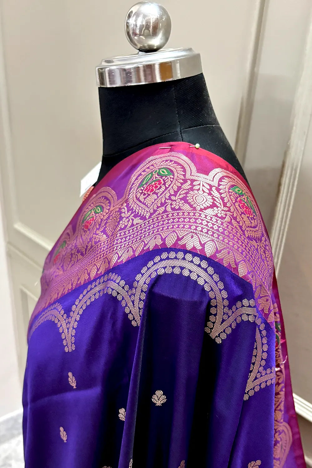 Royal Purple and Red Zari Banarasi Silk Saree