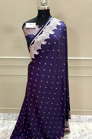 Royal Purple Deepak Buti Katan Silk Banarasi Saree