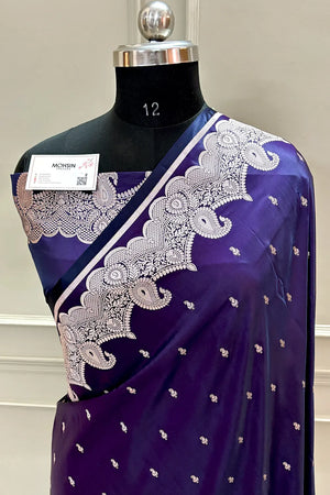 Royal Purple Deepak Buti Katan Silk Banarasi Saree
