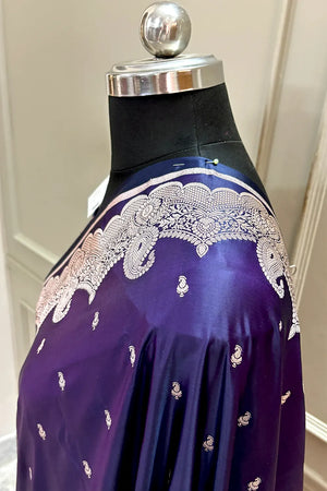 Royal Purple Deepak Buti Katan Silk Banarasi Saree