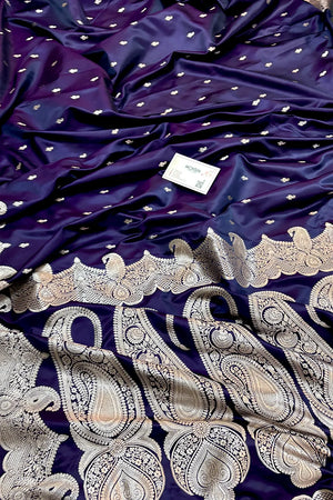 Royal Purple Deepak Buti Katan Silk Banarasi Saree