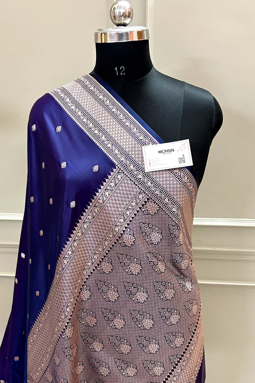 Royal Purple Wazir Buti Katan Silk Banarasi Saree