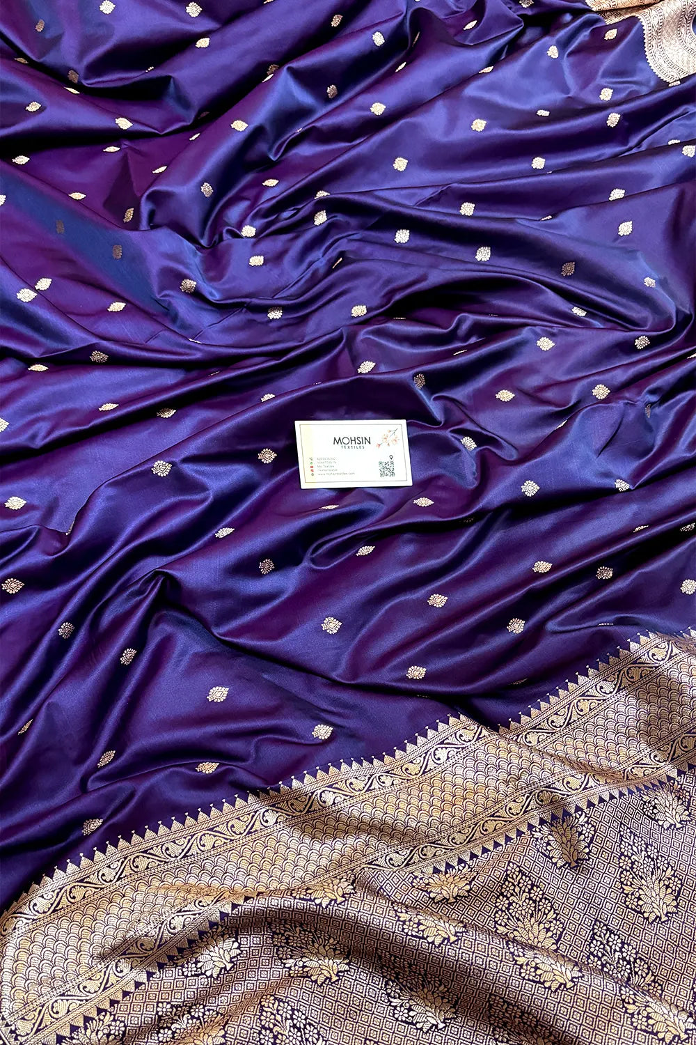 Royal Purple Wazir Buti Katan Silk Banarasi Saree