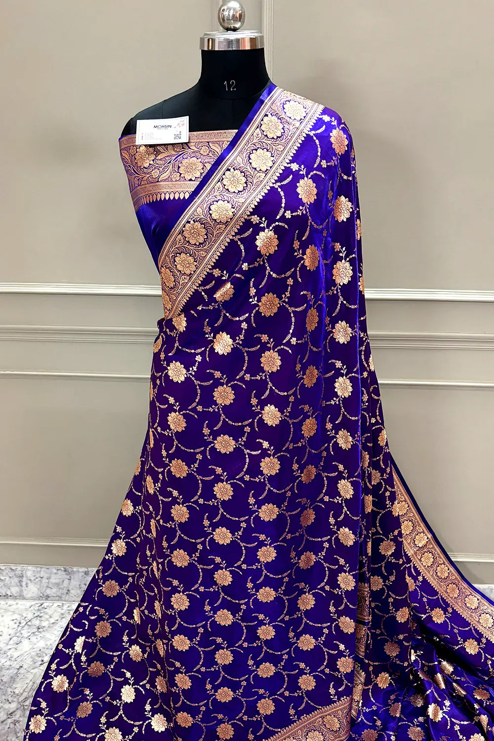 Royal Purple Zari Katan Silk Banarasi Saree