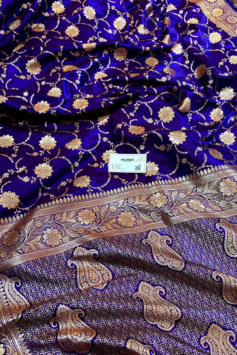 Royal Purple Zari Katan Silk Banarasi Saree