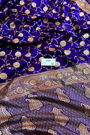 Royal Purple Zari Katan Silk Banarasi Saree