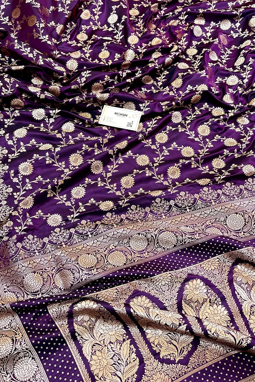 Royal Purple Zari Katan Silk Banarasi Saree