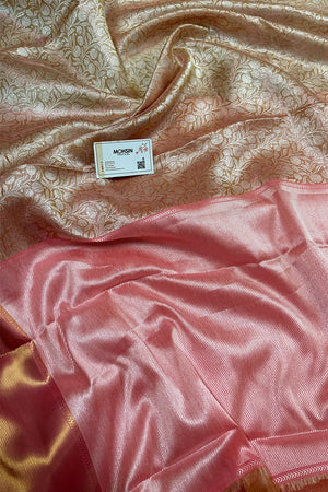 Sai Pallavi Orange Pink Tissue Silk Banarasi Saree