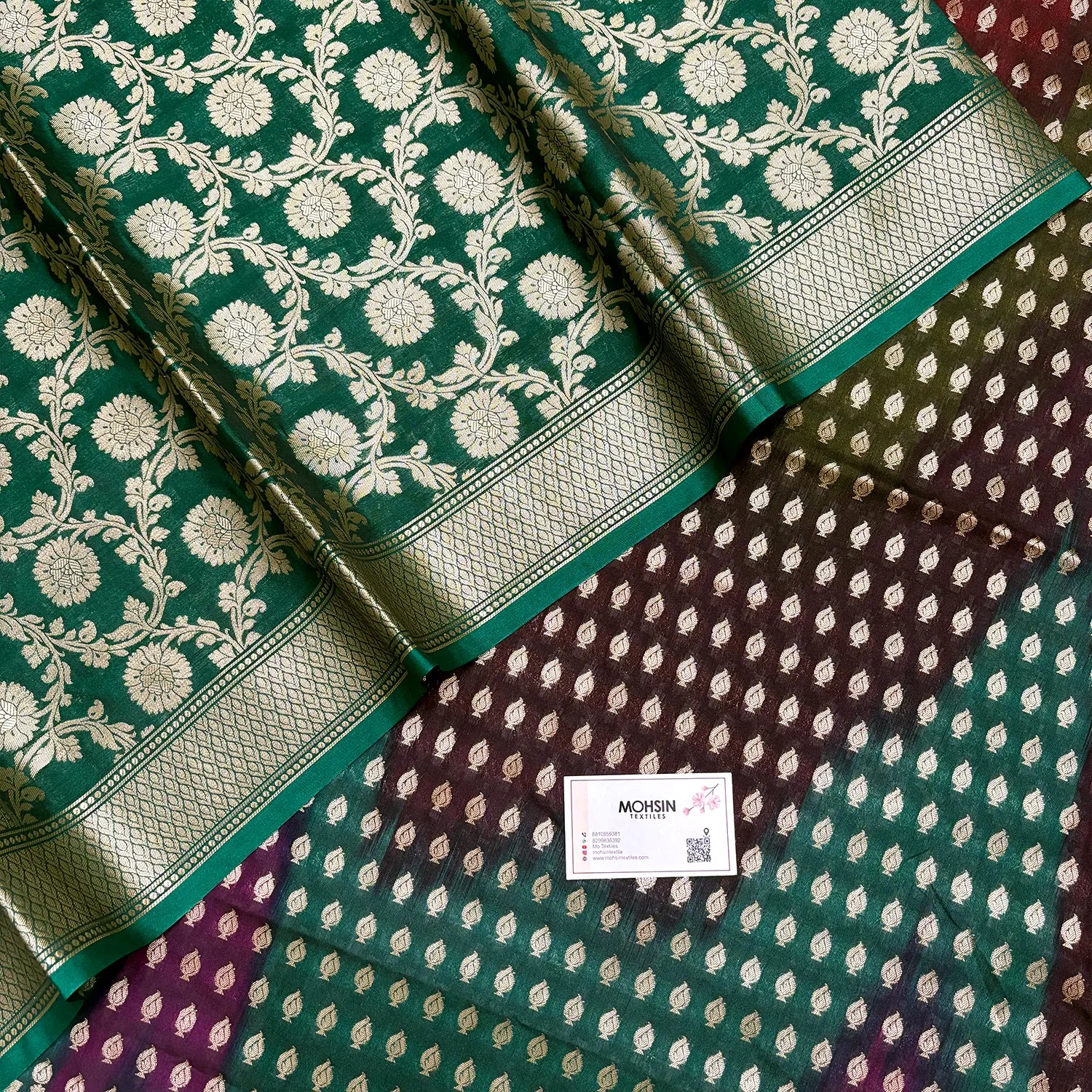 Sea Green Guldaan Agni Rangkaat Katan Silk Banarasi Suit