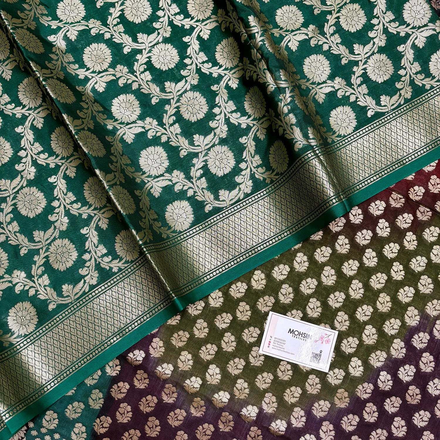 Sea Green Guldaan Fool Rangkaat Katan Silk Banarasi Suit