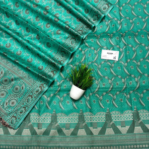 Sea Green Namo Ghat Cotton Silk Banarasi Suit