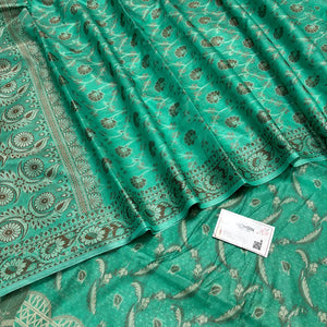 Sea Green Namo Ghat Cotton Silk Banarasi Suit