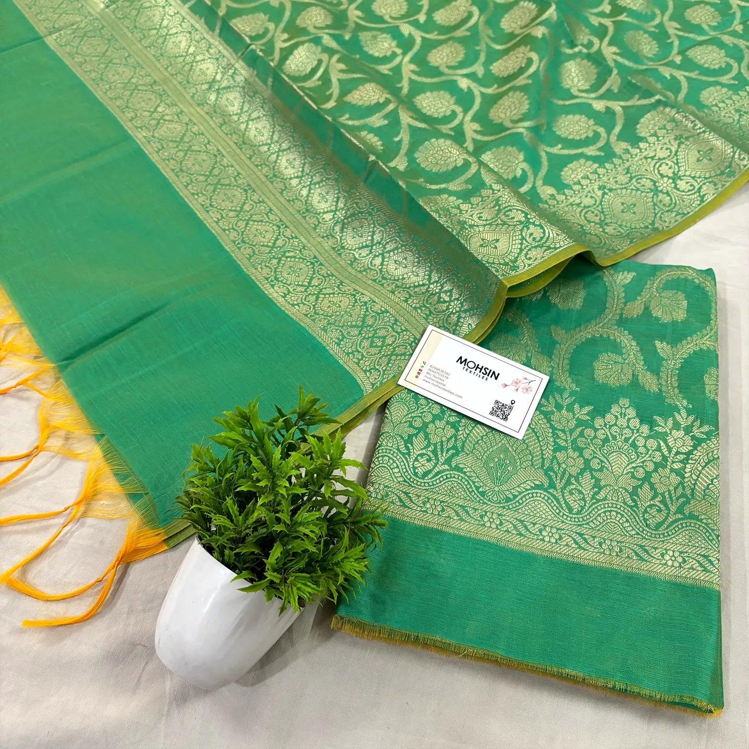 Sea Green Persian Jaal Banarasi Silk Suit 