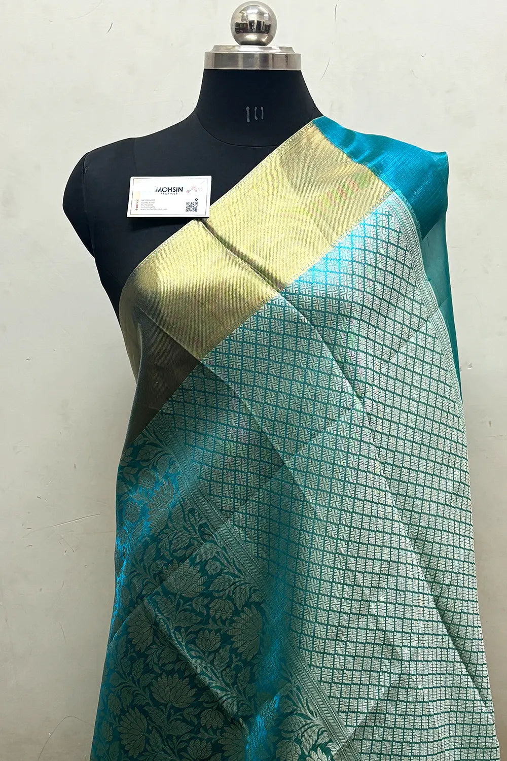 Sea Green Tissue Silk Banarasi Saree