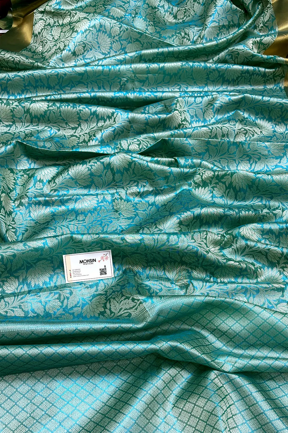 Sea Green Tissue Silk Banarasi Saree