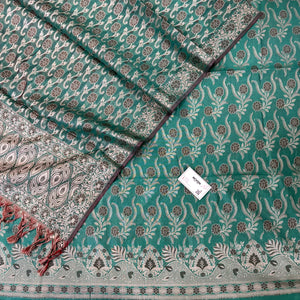 Sea Green Yoga Jaal Cotton Silk Banarasi Suit