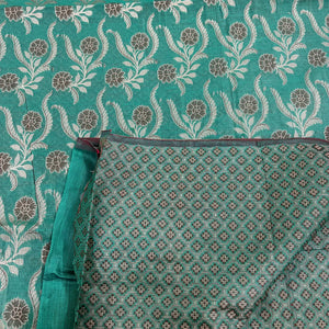 Sea Green Yoga Jaal Cotton Silk Banarasi Suit