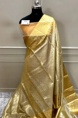 Silver and Gold Tissue Silk Banarasi Saree