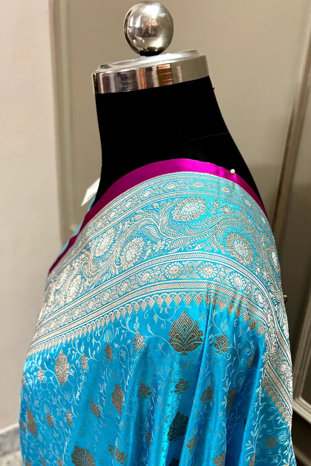 Sky Blue Chunni Munni Katan Silk Banarasi