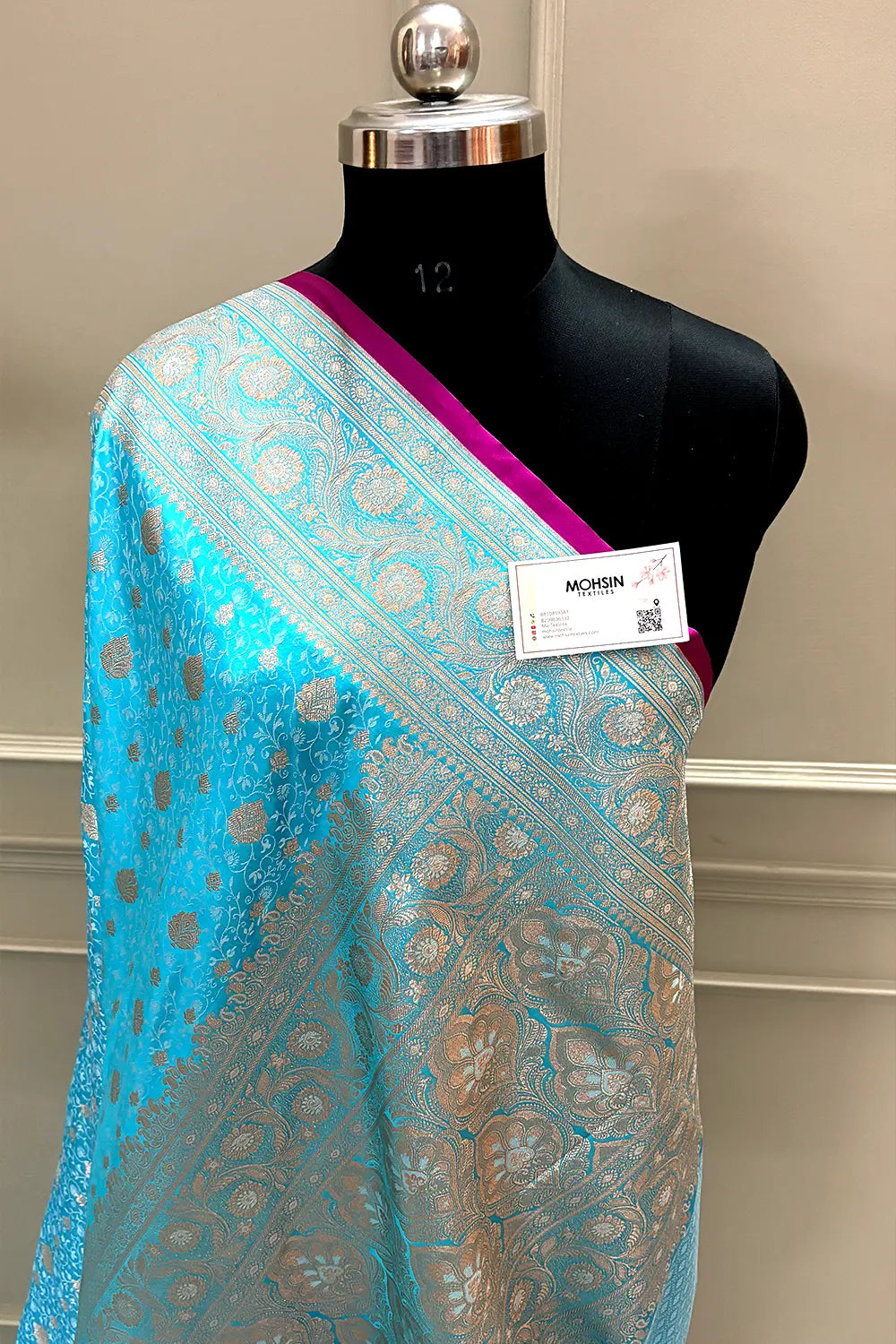 Sky Blue Chunni Munni Katan Silk Banarasi